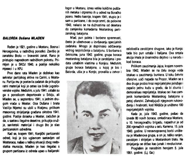 Mladen Balorda, "Narodni heroji Jugoslavije", page 59