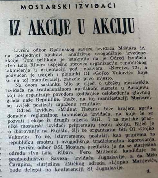 izviđači "Midhat Haćam", članak u "Slobodi" 1972. izviđači "Midhat Haćam", članak u "Slobodi" 1972.