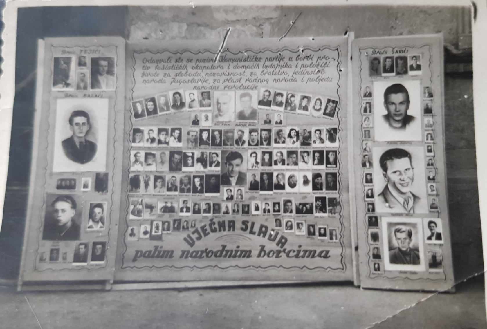 Fotografija panoa "Vječna slava palim narodnim borcima", arhiv Gordane Miletić Buzaljko