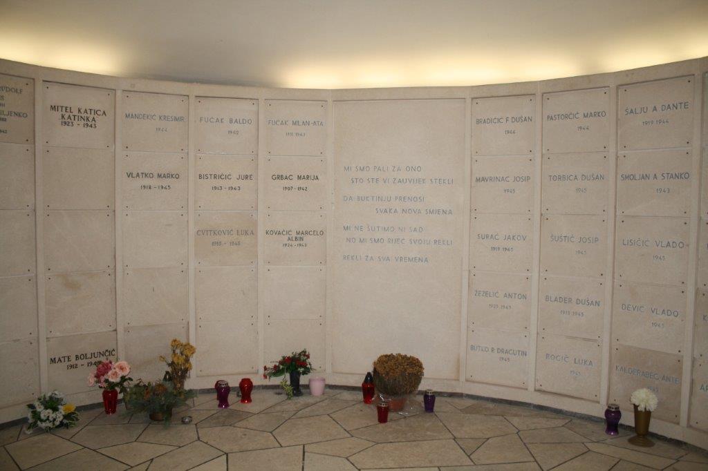  crypt of the memorial ossuary at Trsat in Rijeka with a plaque by Luka Cvitković
