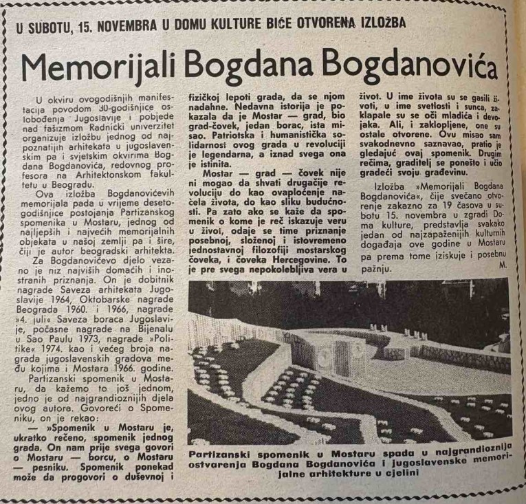 Arhivski članci o spomeniku Arhivski članci o spomeniku