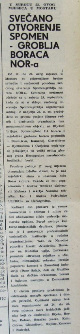 svečano otvorenje obavijest 1965 Sloboda